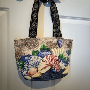 Vintage Seashell Patterned Tote Bag (See description!)